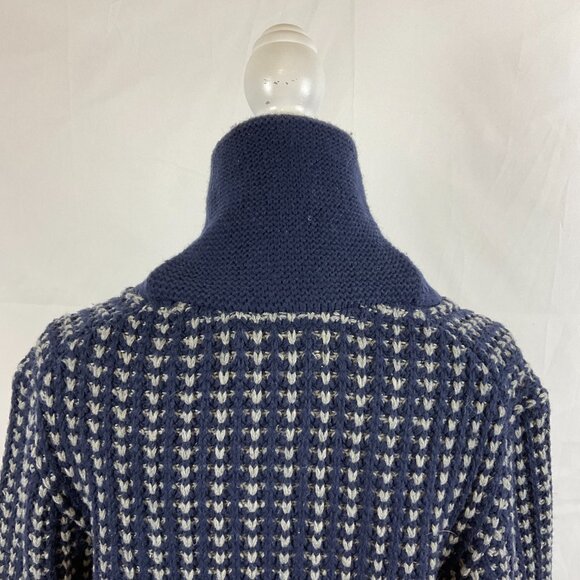 Frederik Anderson Copenhagen Sweater Men's L Blue Gray Cowl Neck Long Sleeve - Picture 9 of 14